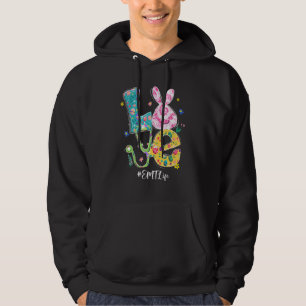 Funny Love Bunny Emt Life Easter Day Nurse Stethos Hoodie