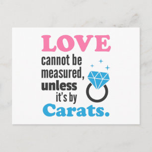 Funny, Love cannot be measured, Diamond Ring Postcard
