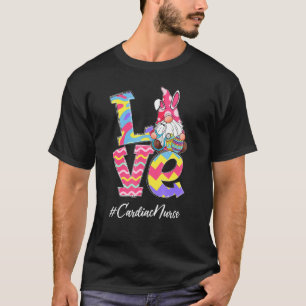 Funny Love Cardiac Nurse Gnome Bunny Easter Stetho T-Shirt