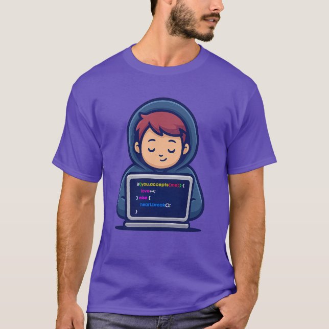 Funny Love Code – Programmer T-Shirt (Front)