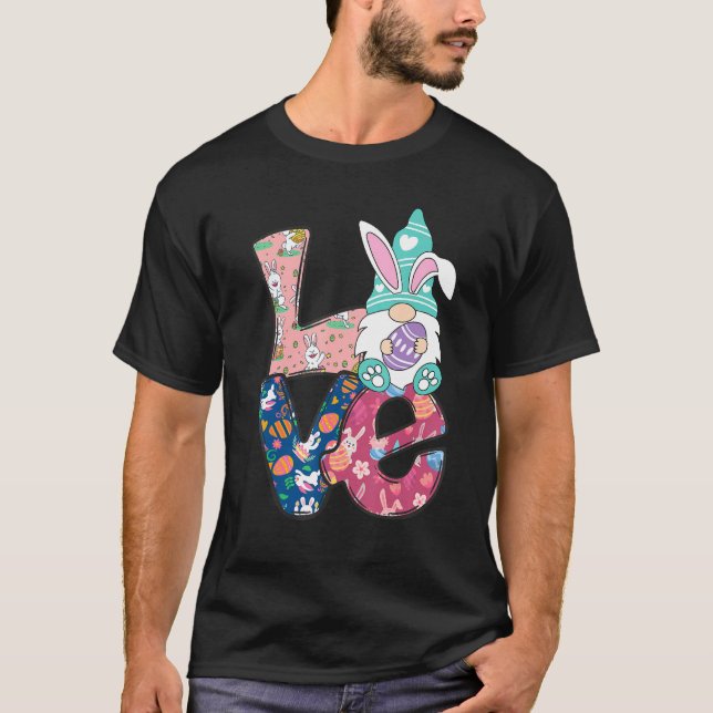 Funny Love Easter Gnome For Men Women Kids Easter  T-Shirt (Front)