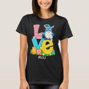 Funny Love Golf Easter Gnome Egg Hunting Basket T-Shirt