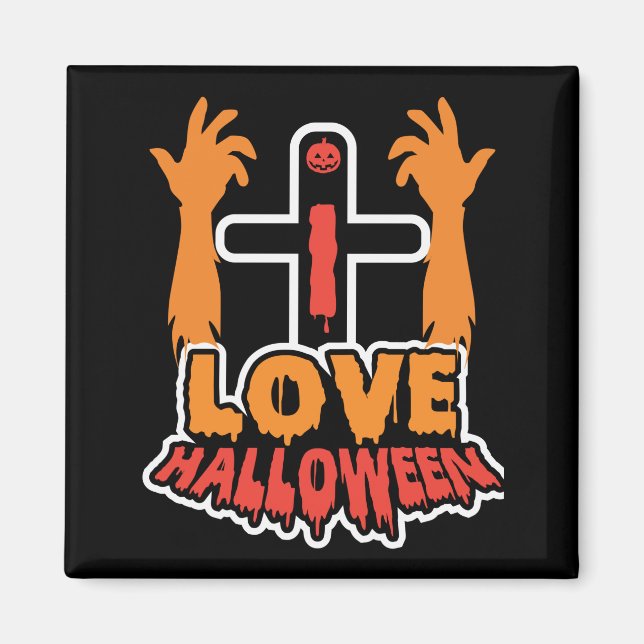 Funny Love Halloween Spooky Zombie Hands Magnet (Front)