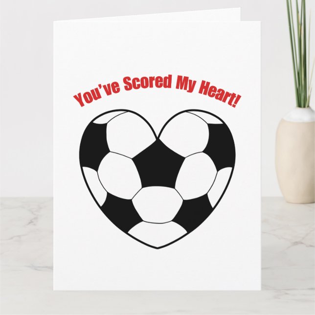 Funny Love Heart Football Pun Valentine’s Card (Front)