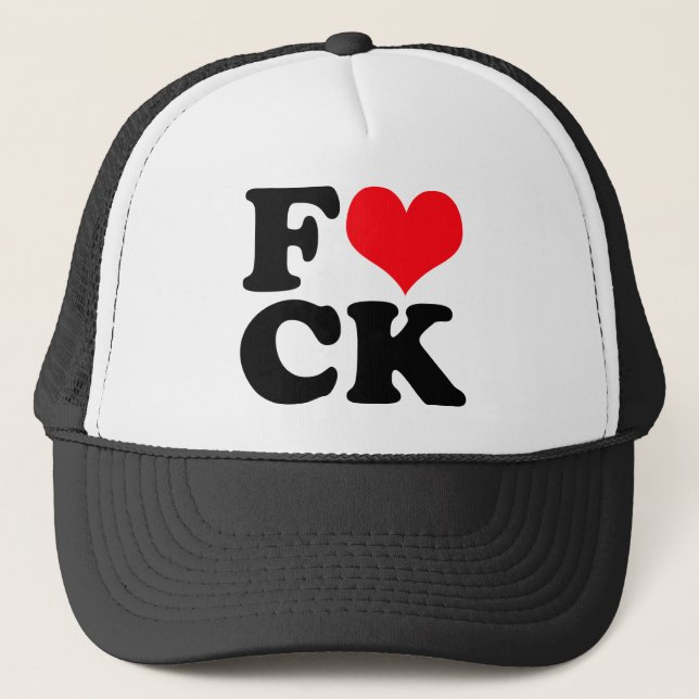Funny Love Heart Offensive Humour Trucker Hat (Front)