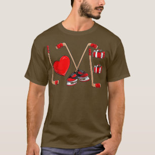 Funny Love Hockey Valentines Day Toddler Boys Kid T-Shirt