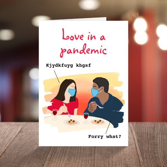 Funny love in a pandemic covid anniversary  card (Creator Uploaded)