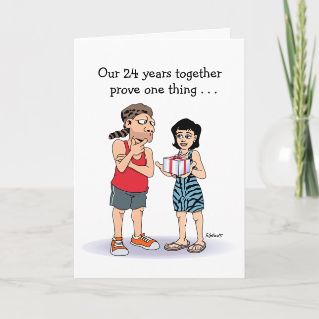Funny Love Is 24th Anniversary Card (Front)