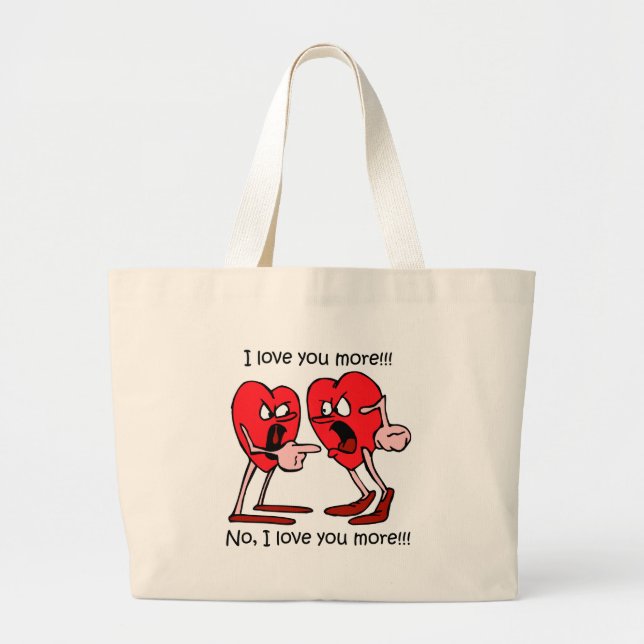 Funny love large tote bag (Front)