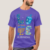 Funny LOVE Librarian Teacher Menorah Jewish Hanukk