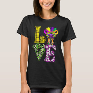 Funny Love Mardi Gras Doberman Dog Dad Dog Mum T-Shirt