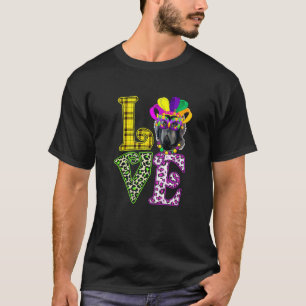 Funny Love Mardi Gras Newfoundland Dog Dad Dog Mum T-Shirt