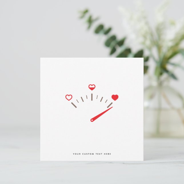 Funny Love Metre Valentines Day Card (Standing Front)