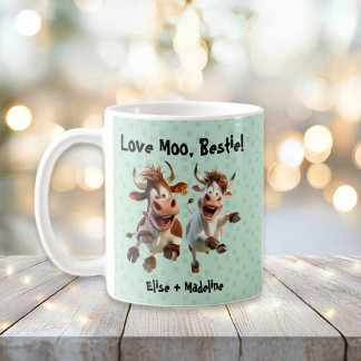 Funny “Love Moo Bestie” Personalised Best Friends Coffee Mug