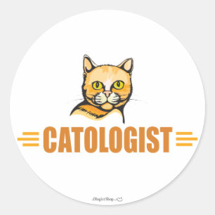 Funny Love My Cat Classic Round Sticker