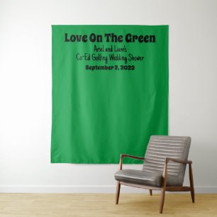 Funny "Love On The Green" Golfing Wedding Shower Tapestry