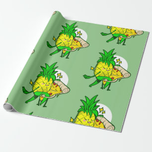 funny love pineapple pizza kawaii wrapping paper