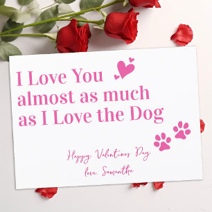Funny Love Puppy Dog Valentines Day Holiday Card