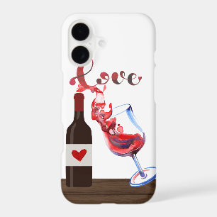Funny Love Wine Glass and Bottle Custom