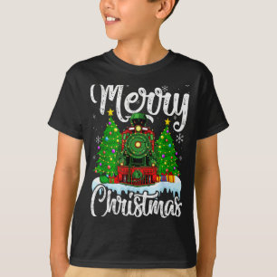 Funny Lover Xmas Lighting Santa Train Christmas  T-Shirt