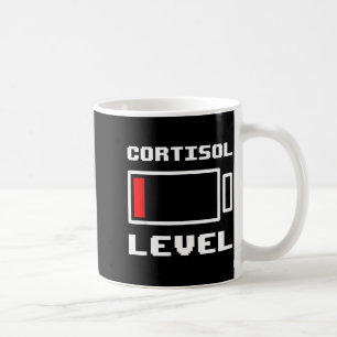 Funny low battery cortisol level running out meme  coffee mug