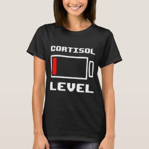 Funny low battery cortisol level running out meme  T-Shirt