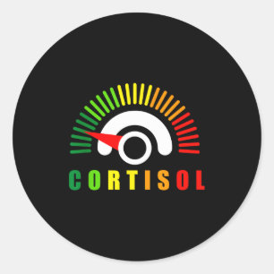 Funny low cortisol levels meme adrenal fatigue classic round sticker