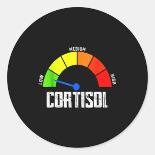 Funny low cortisol levels v meme  classic round sticker
