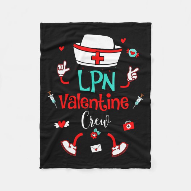 Funny Lpn Valentines Day Nurse Crew Family Group N Fleece Blanket (Front)
