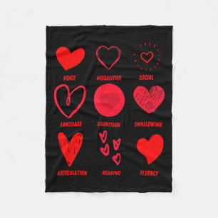 Funny Lsp Speech Language Pathologist Valentines  Fleece Blanket