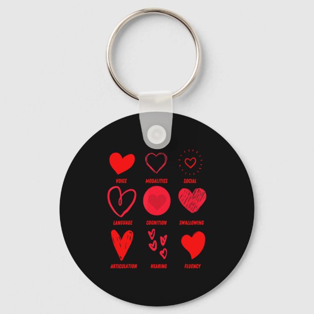 Funny Lsp Speech Language Pathologist Valentines  Key Ring (Front)