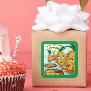 Funny LTCartoons Pineapple Pizza Comic Crafting Square Sticker