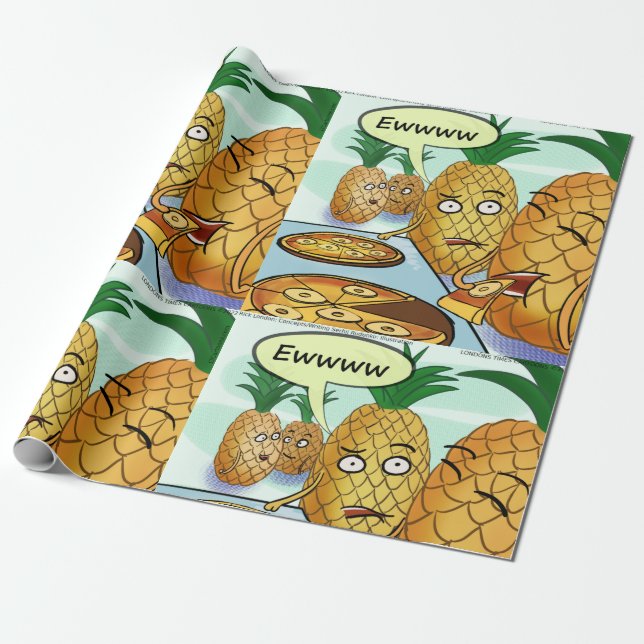 Funny LTCartoons Pineapple Pizza Comic  Wrapping Paper (Unrolled)