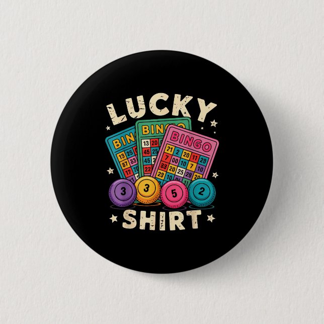 Funny Lucky Bingo Funny Gambling Bingo Player Men  6 Cm Round Badge (Front)