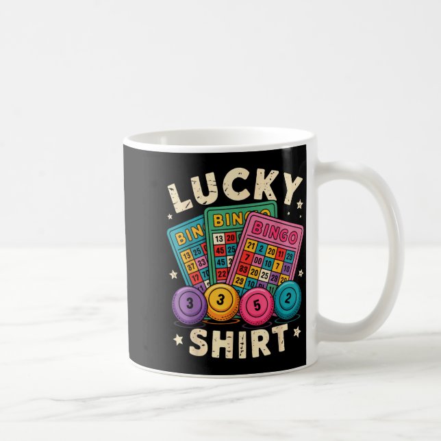Funny Lucky Bingo Funny Gambling Bingo Player Men  Coffee Mug (Right)