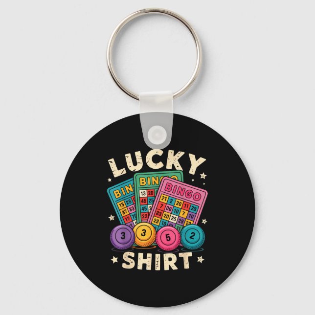Funny Lucky Bingo Funny Gambling Bingo Player Men  Key Ring (Front)