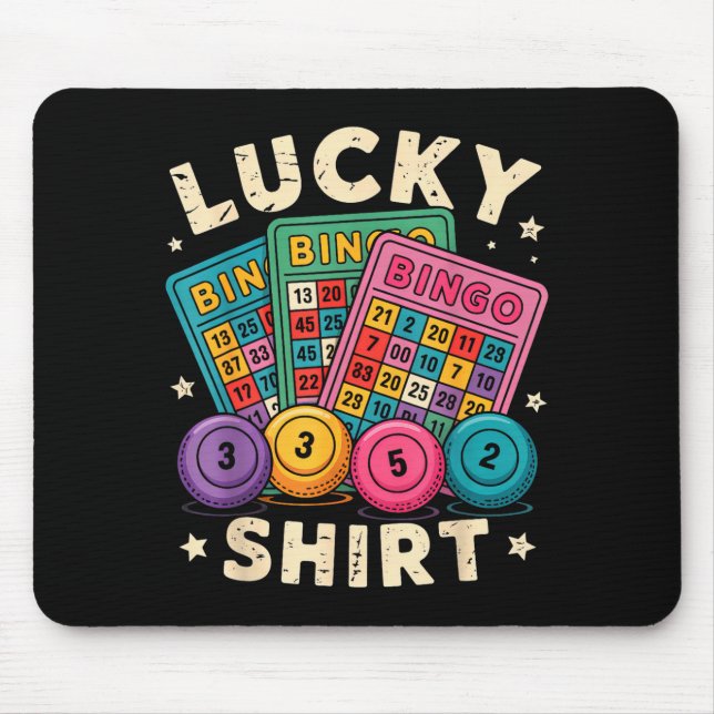 Funny Lucky Bingo Funny Gambling Bingo Player Men  Mouse Mat (Front)