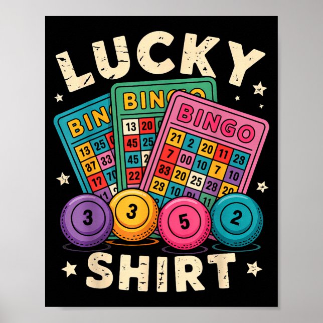 Funny Lucky Bingo Funny Gambling Bingo Player Men  Poster (Front)
