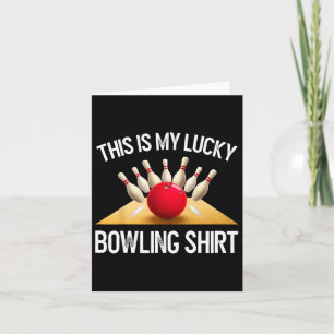Funny Lucky Bowling Team Vintage Retro Gift Tee Card
