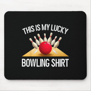 Funny Lucky Bowling Team Vintage Retro Gift Tee Mouse Mat