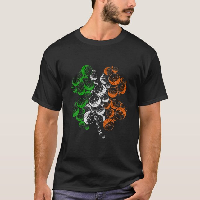 Funny Lucky Golf Shamrocks St Patricks Day Sports T-Shirt (Front)