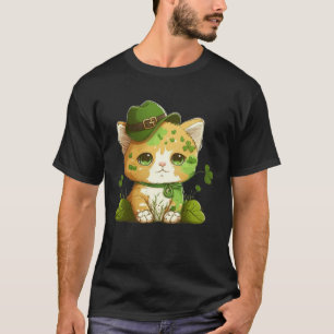 Funny Lucky Green Proud Irish St Patricks Day Cat  T-Shirt