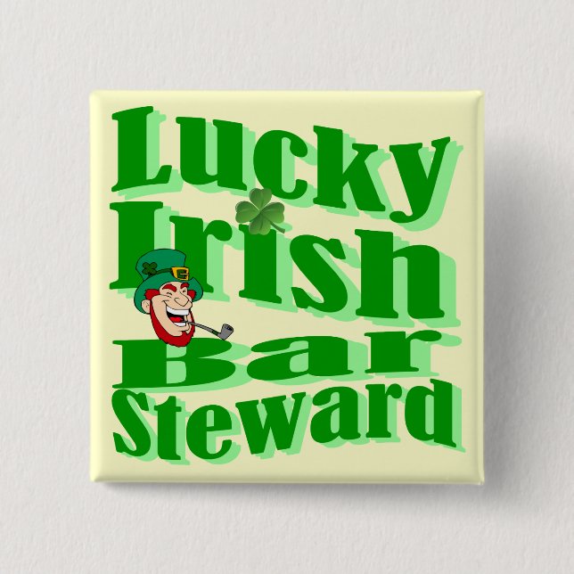 Funny lucky  Irish  St Patrick's day 15 Cm Square Badge (Front)