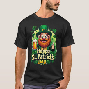 Funny Lucky Leprechaun Shamrock Beer Tee