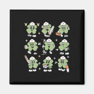 Funny Lucky Shamrock Nurse St Pattys Day Icu Nursi Magnet
