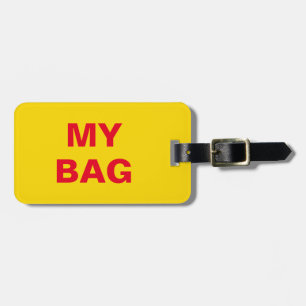 Funny luggage tag with 'My Bag' written on it