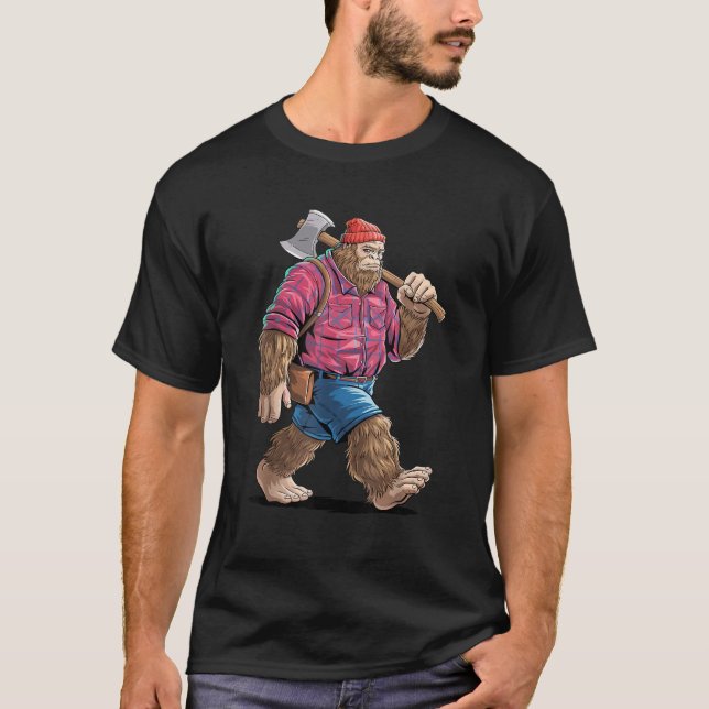 Funny Lumberjack Art for Men Women Tree Cutter Woo T-Shirt (Front)