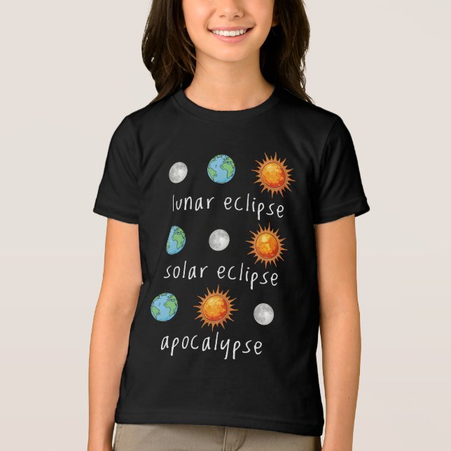 Funny Lunar Solar Eclipse Apocalypse Tri-Blend Shirt (Front)