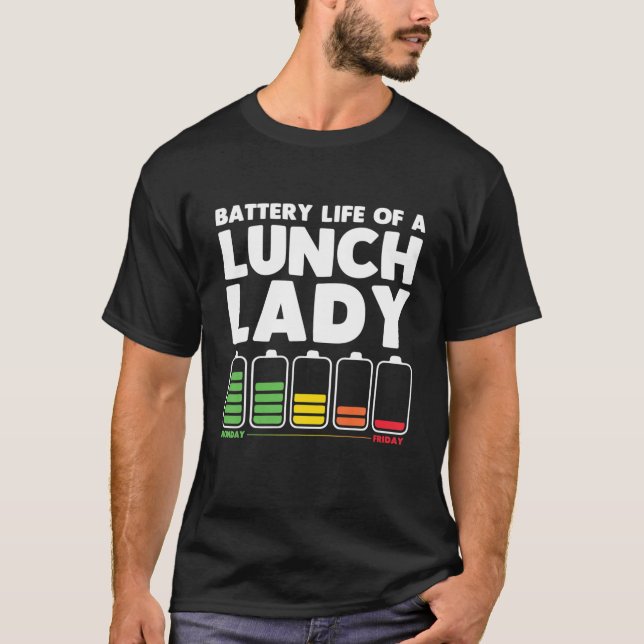 Funny Lunch Lady Art For Men Women Cafeteria Lunch T-Shirt (Front)