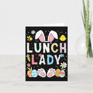 Funny Lunch Lady Bunny Cafeteria Happy Easter Day Card